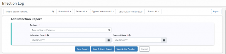 Infection Log and Reporting - Help Center